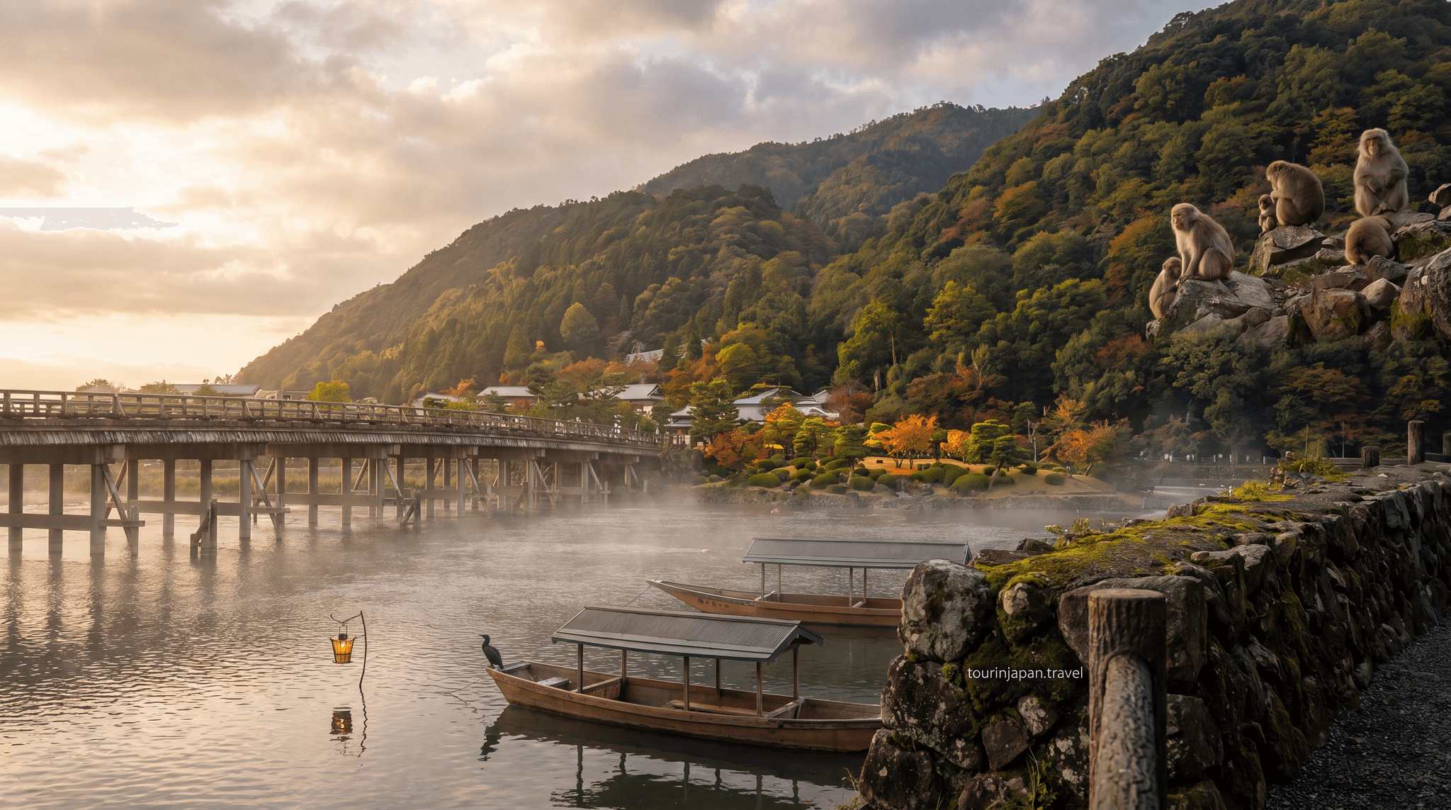 Featured image for Arashiyama Beyond the Bamboo: Temples, Monkeys, and River Boats with discreet tourinjapan.travel mark