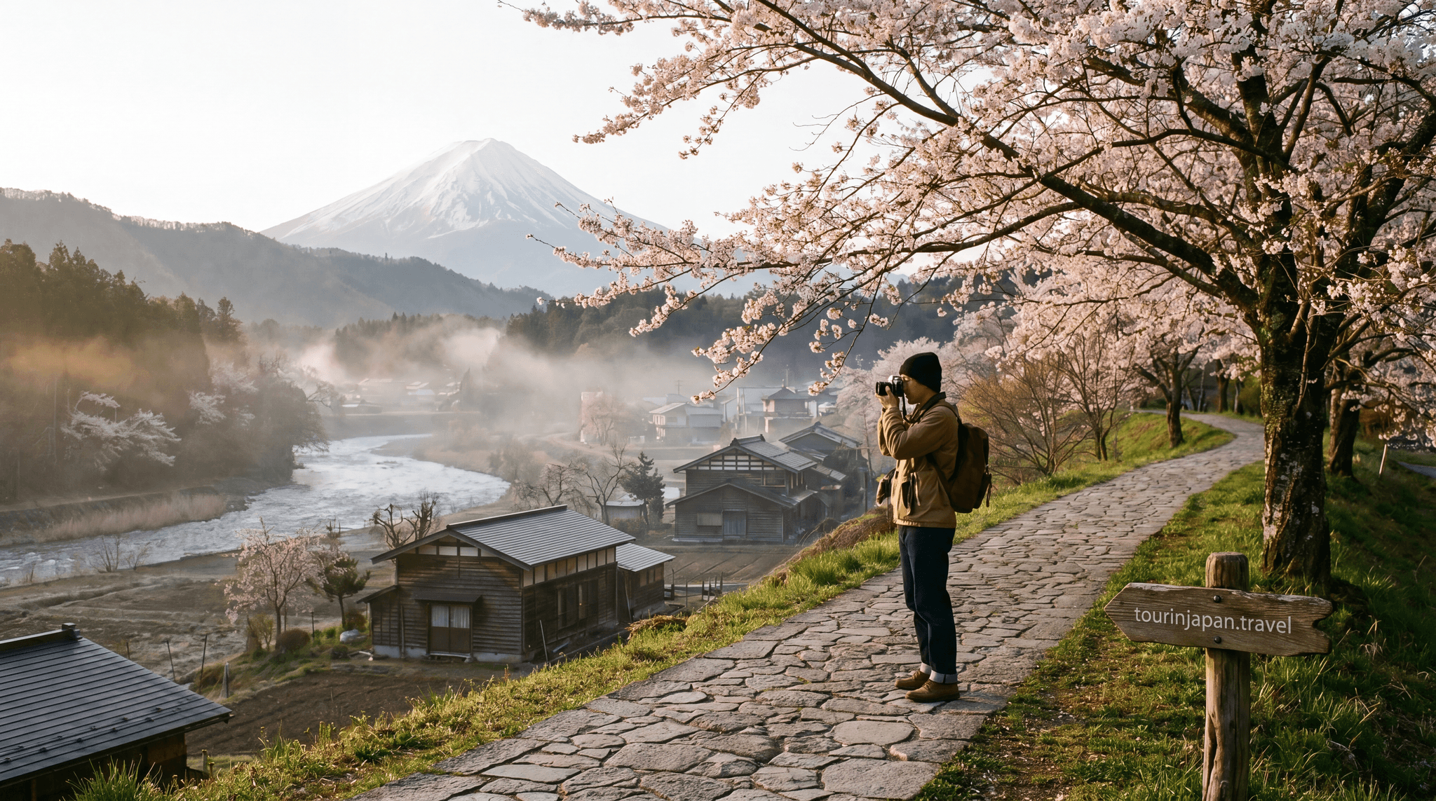 Featured image for How to Find Cherry Blossoms Without Crowds: Timing and Location Hacks with discreet tourinjapan.travel mark