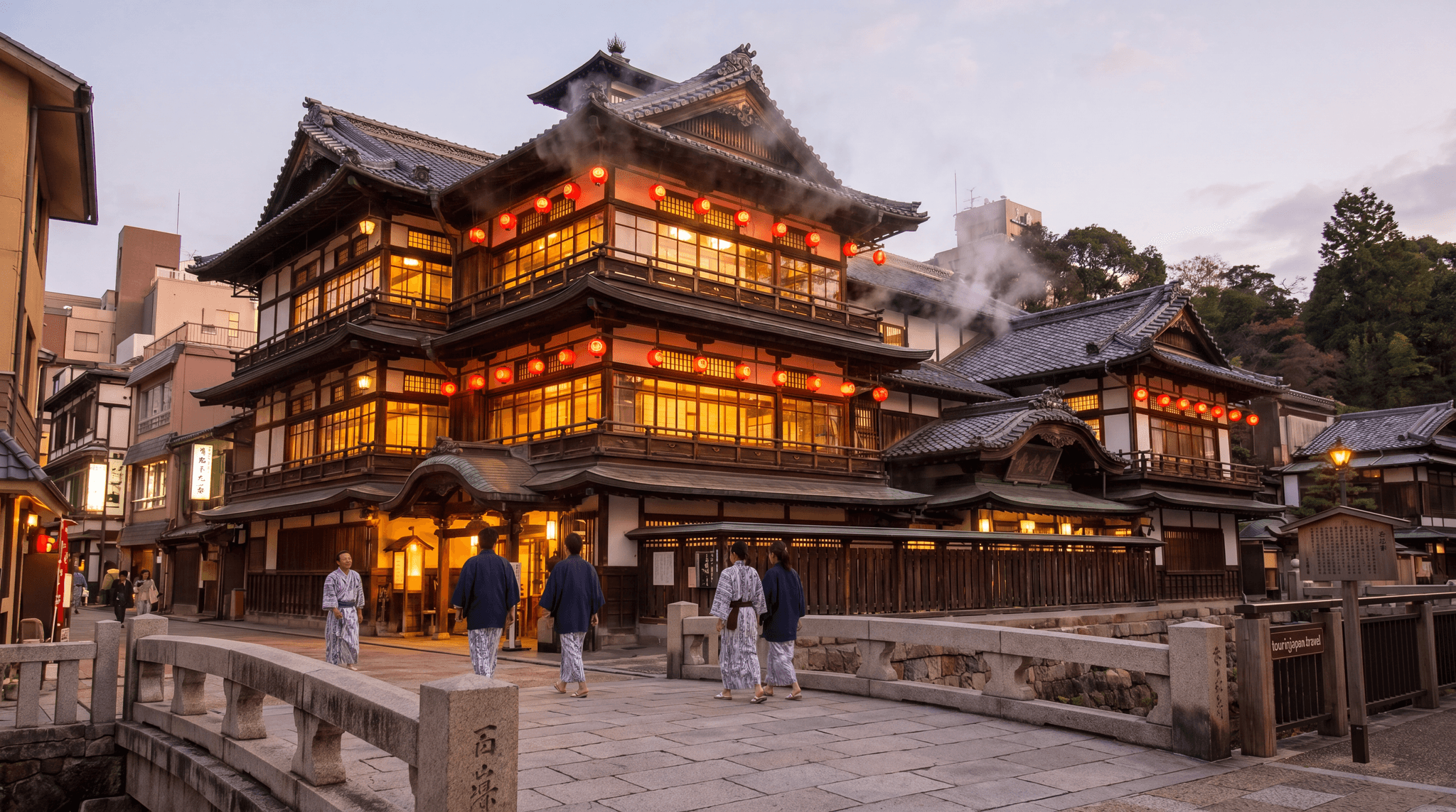 Featured image for Dogo Onsen: Japan's Oldest Hot Spring and Spirited Away Inspiration with discreet tourinjapan.travel mark