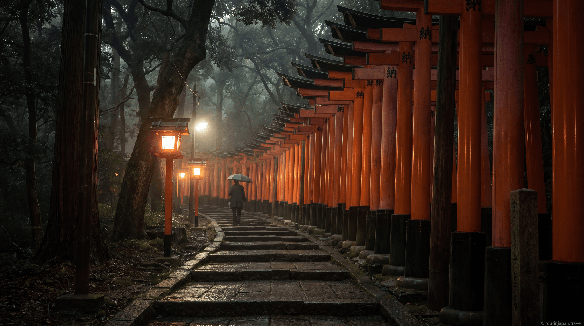 Featured image for Fushimi Inari After Dark: How to Avoid 10,000 Tourists with discreet tourinjapan.travel mark