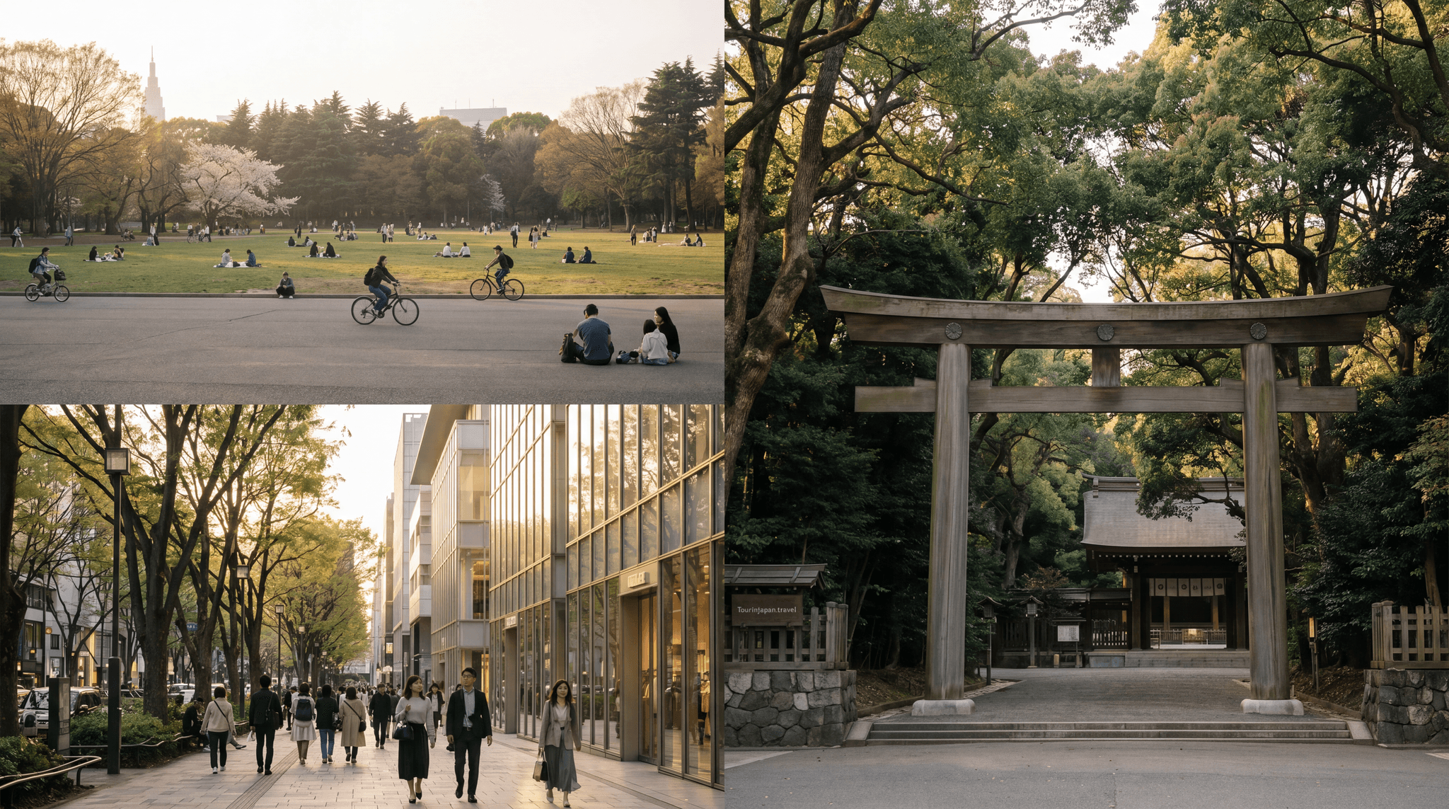 Featured image for Harajuku Beyond Takeshita Street: Omotesando, Meiji Shrine, Yoyogi Park with discreet tourinjapan.travel mark