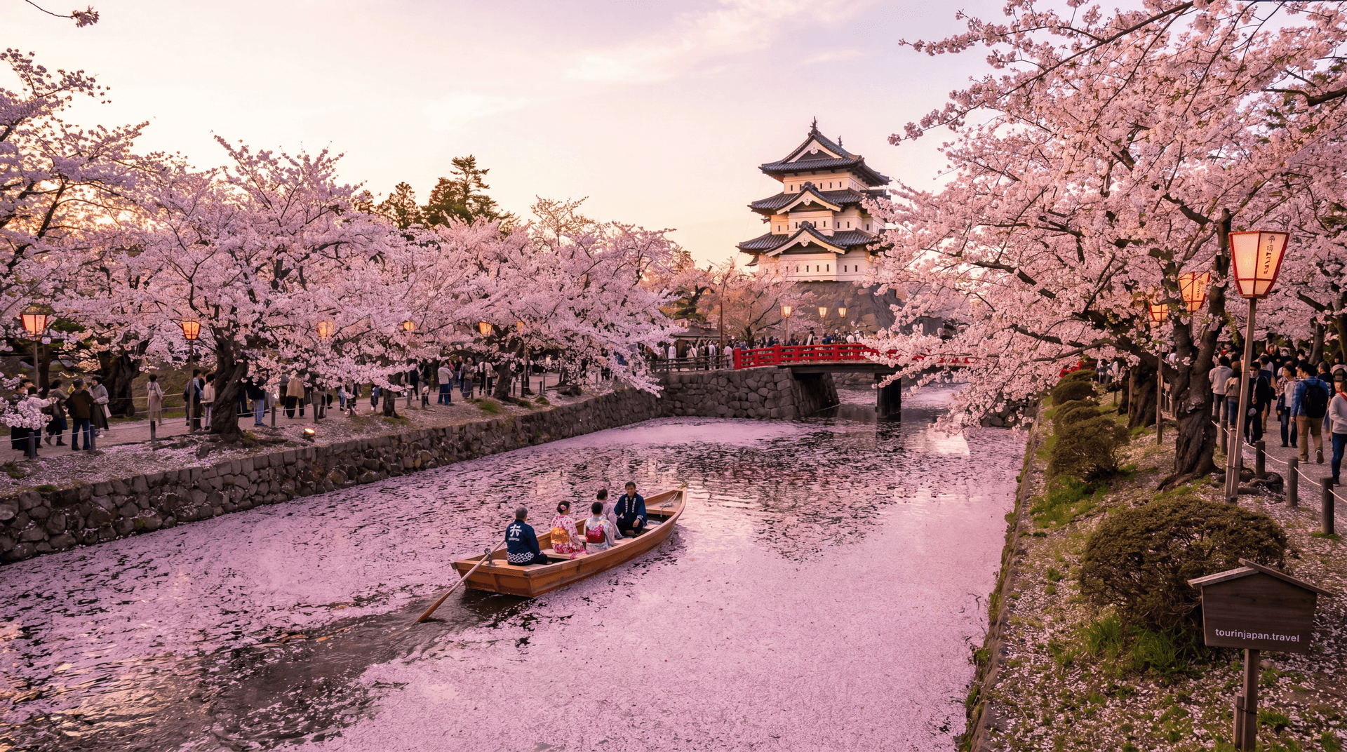 Featured image for Hirosaki Cherry Blossom Festival: Japan's Most Beautiful Moat with discreet tourinjapan.travel mark