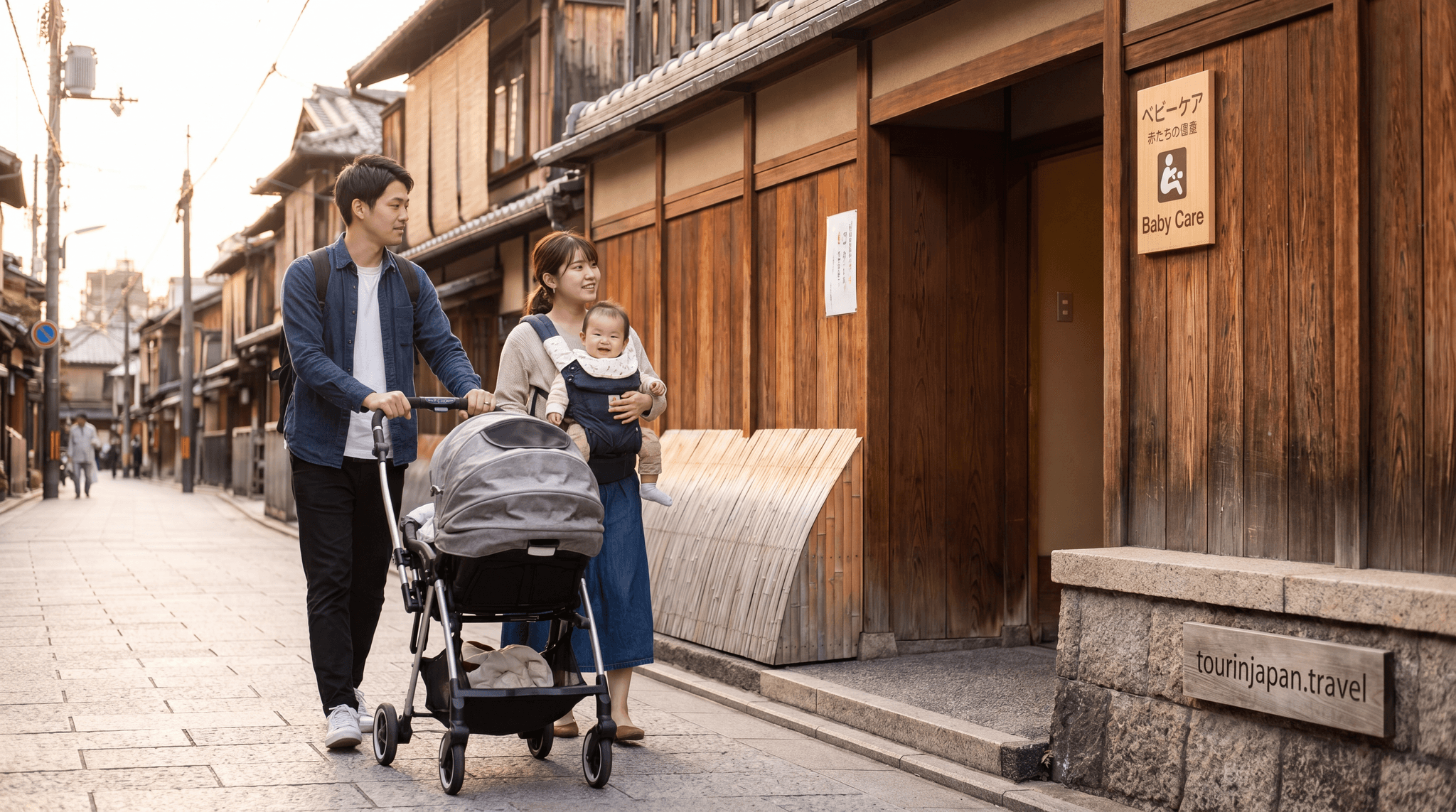 Featured image for Baby-Friendly Japan: Strollers, Nursing Rooms, and Accommodation Tips with discreet tourinjapan.travel mark