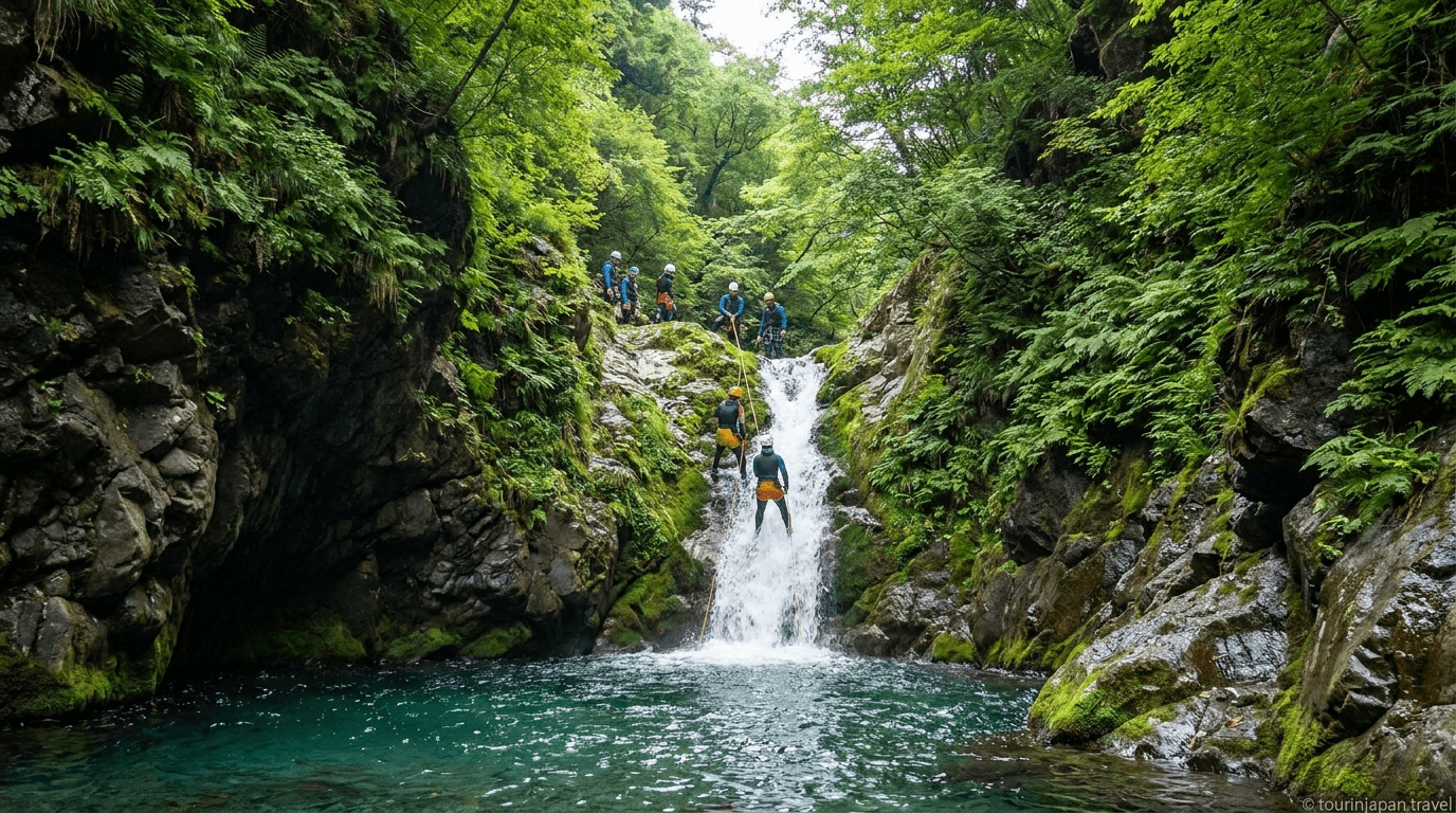 Featured image for Canyoning in Japan: Gorge Walking and Waterfall Rappelling - tourinjapan.travel