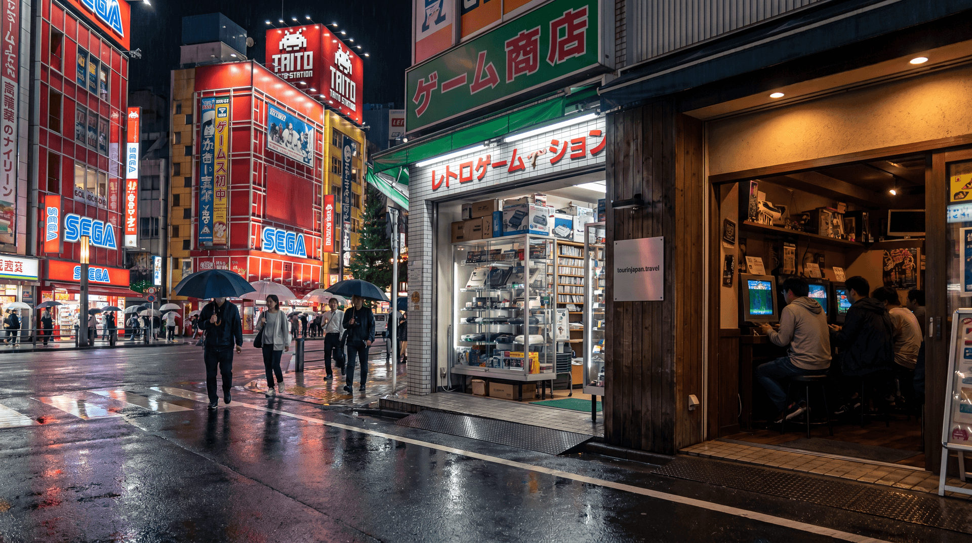 Featured image for Gaming Tourism in Japan: Arcades, Game Bars, and Retro Shops with discreet tourinjapan.travel mark