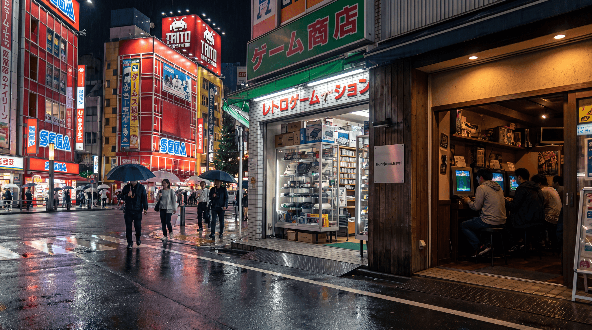 Featured image for Gaming Tourism in Japan: Arcades, Game Bars, and Retro Shops with discreet tourinjapan.travel mark
