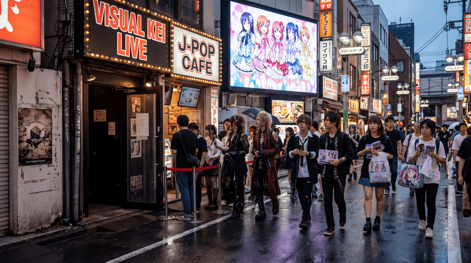 Featured image for Japanese Music Tourism: Visual Kei, J-Pop, Idol Culture with discreet tourinjapan.travel mark