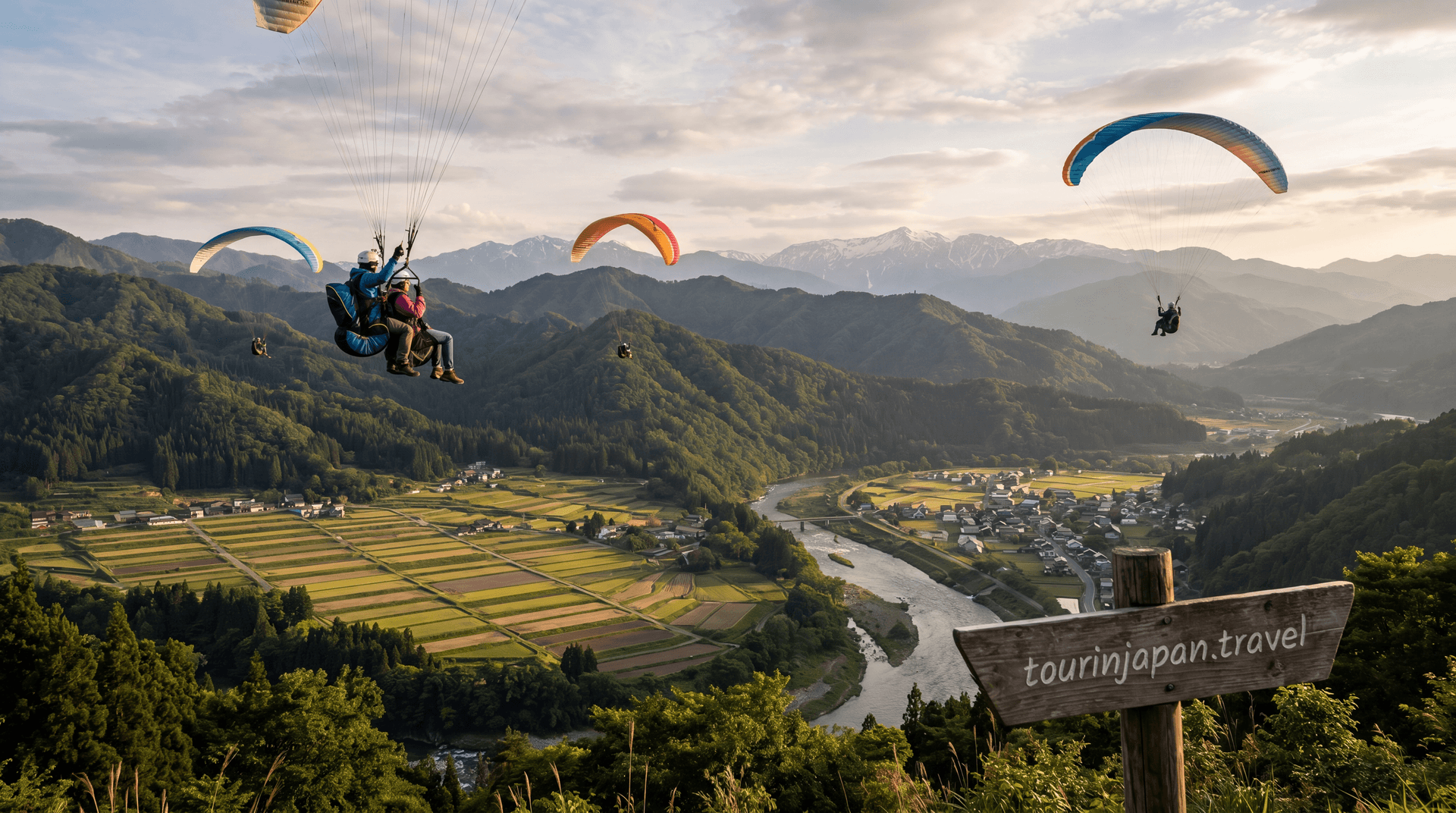 Featured image for Paragliding in Japan: Best Spots in Niigata and Shizuoka with discreet tourinjapan.travel mark