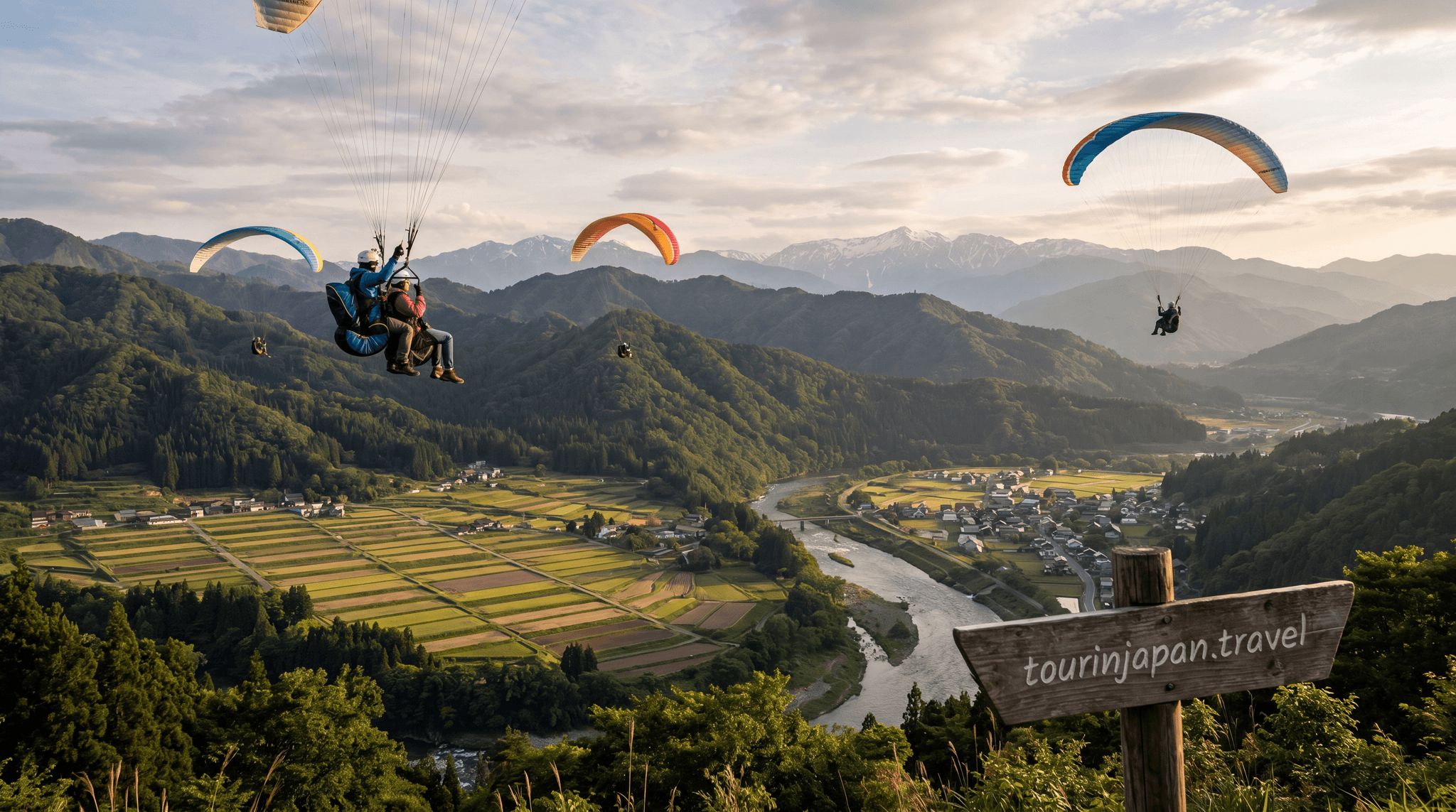 Featured image for Paragliding in Japan: Best Spots in Niigata and Shizuoka with discreet tourinjapan.travel mark