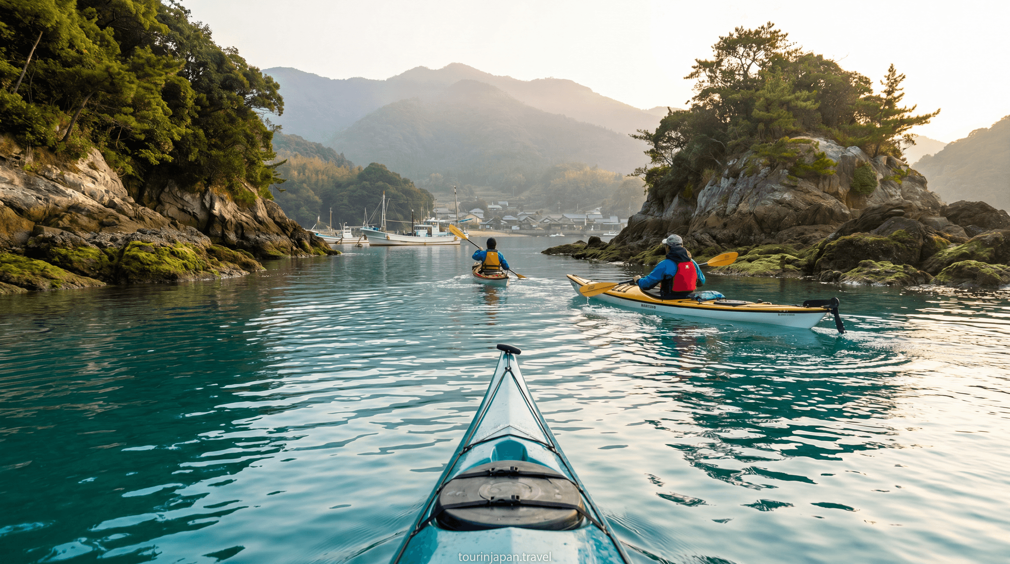 Featured image for Sea Kayaking Japan: Coastal Routes in Kyushu and Inland Sea with discreet tourinjapan.travel mark