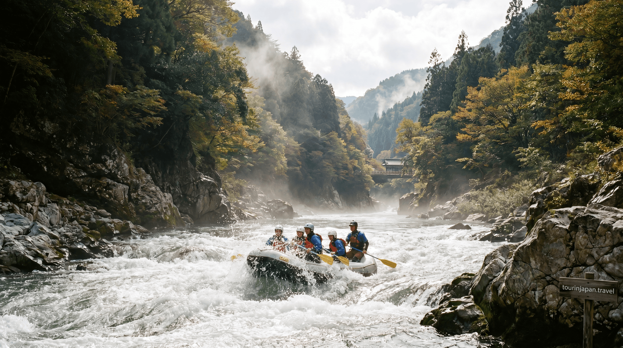 Featured image for White-Water Rafting in Japan: Best Rivers in Hokkaido and Nagano with discreet tourinjapan.travel mark