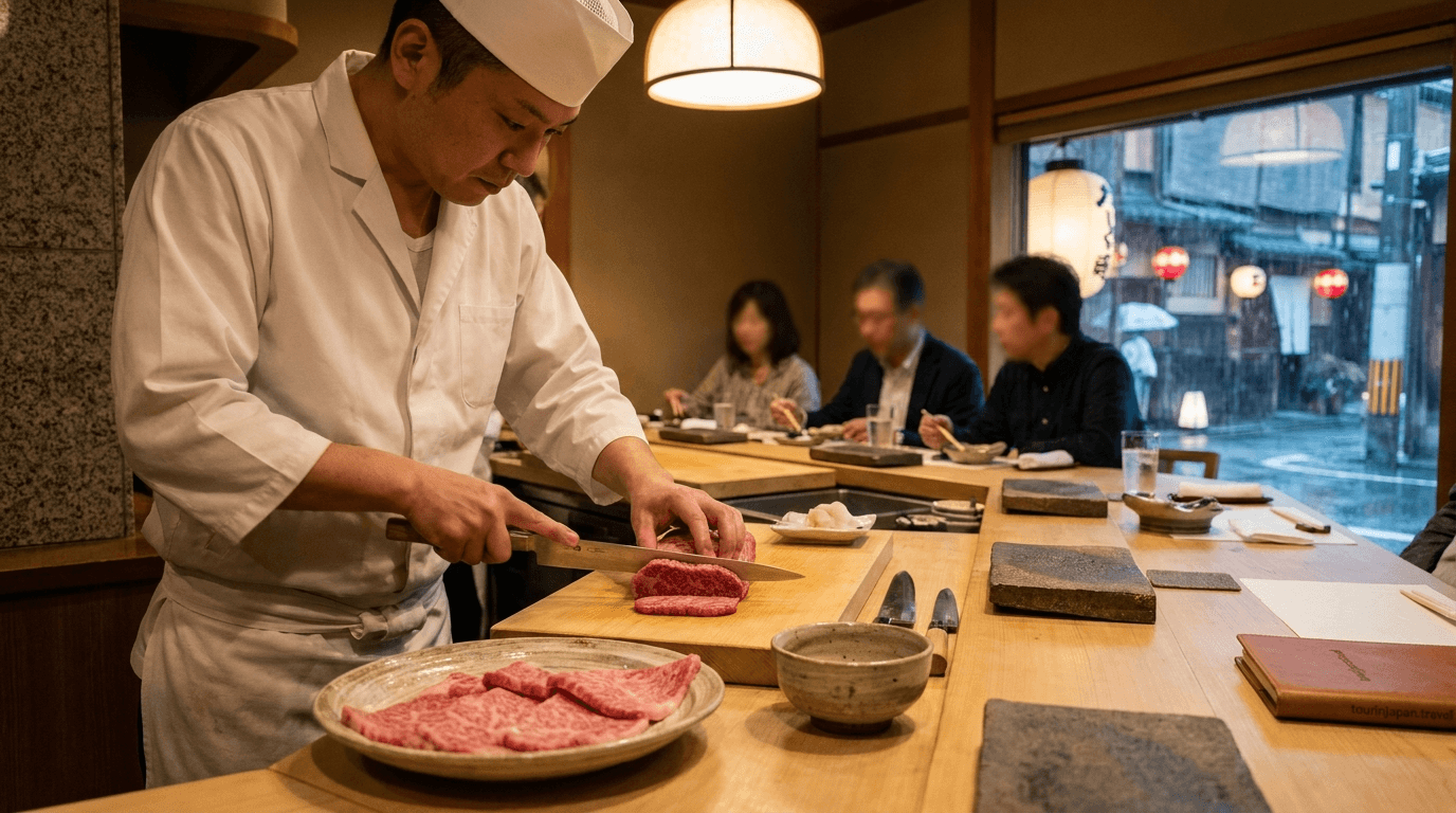 Tour in Japan featured image for Japanese Wagyu: Types, Grades, and Where to Eat the Best Beef with discreet tourinjapan.travel mark