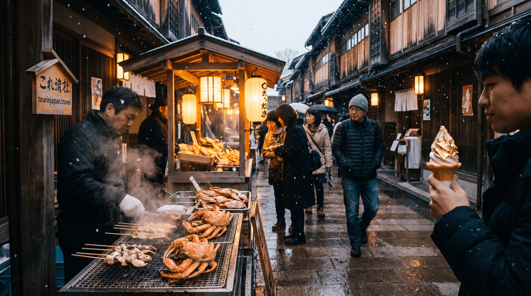 Featured image for Kanazawa Food Guide: Seafood, Gold Leaf, and Market Food with discreet tourinjapan.travel mark