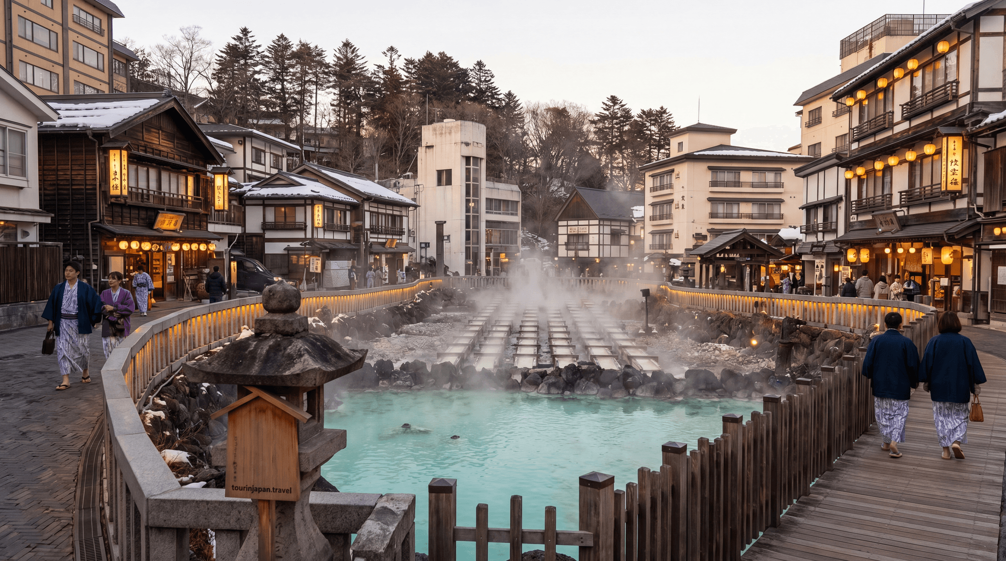 Featured image for Kusatsu Onsen Guide: Japan's #1 Hot Spring Town with discreet tourinjapan.travel mark