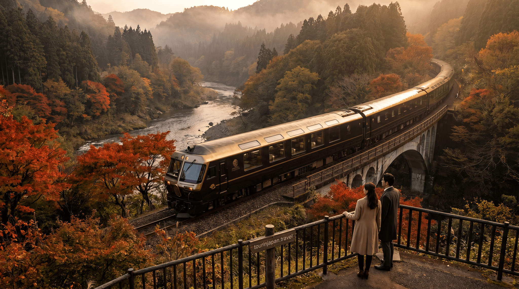 Featured image for Luxury Train Journeys in Japan: Seven Stars, Shiki-shima, Twilight Express with discreet tourinjapan.travel mark