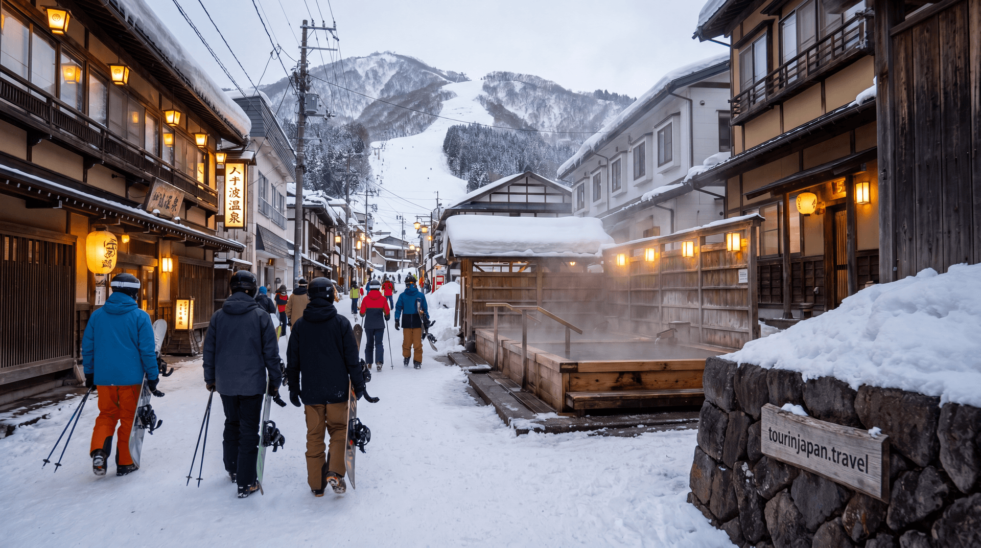 Featured image for Nozawa Onsen: Ski Village Where the Run Ends at a Hot Spring with discreet tourinjapan.travel mark