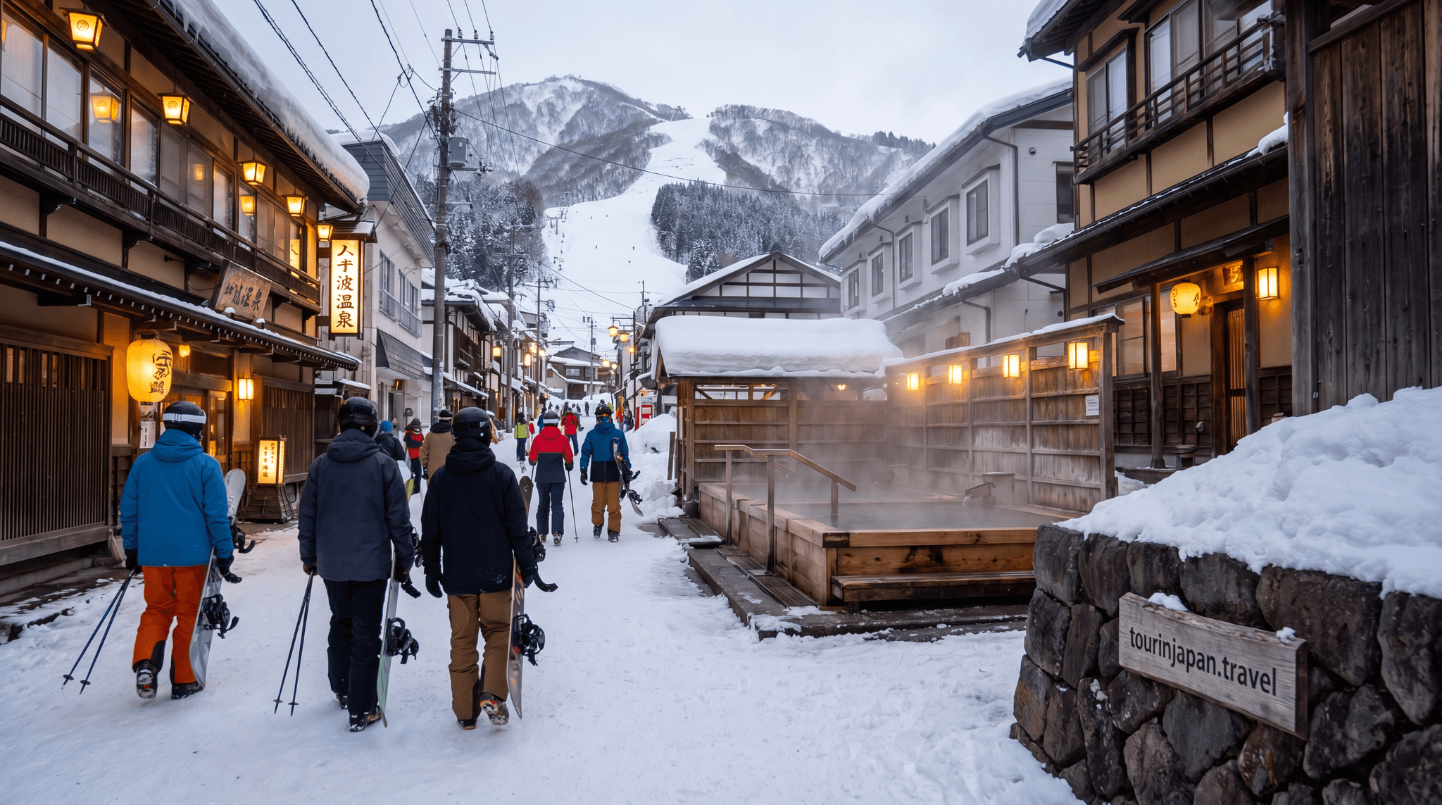Featured image for Nozawa Onsen: Ski Village Where the Run Ends at a Hot Spring with discreet tourinjapan.travel mark