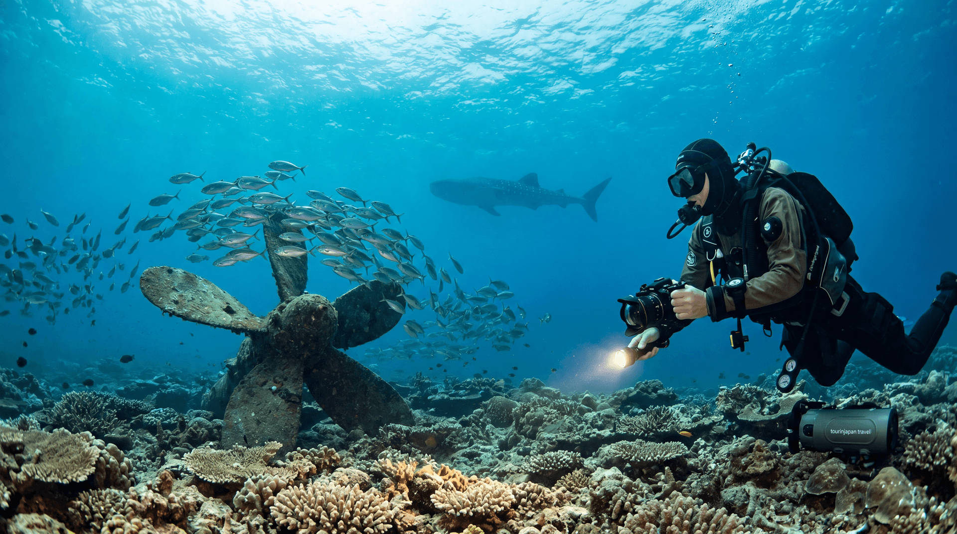Featured image for Scuba Diving in Okinawa: Best Sites, Seasons, and Dive Operators with discreet tourinjapan.travel mark