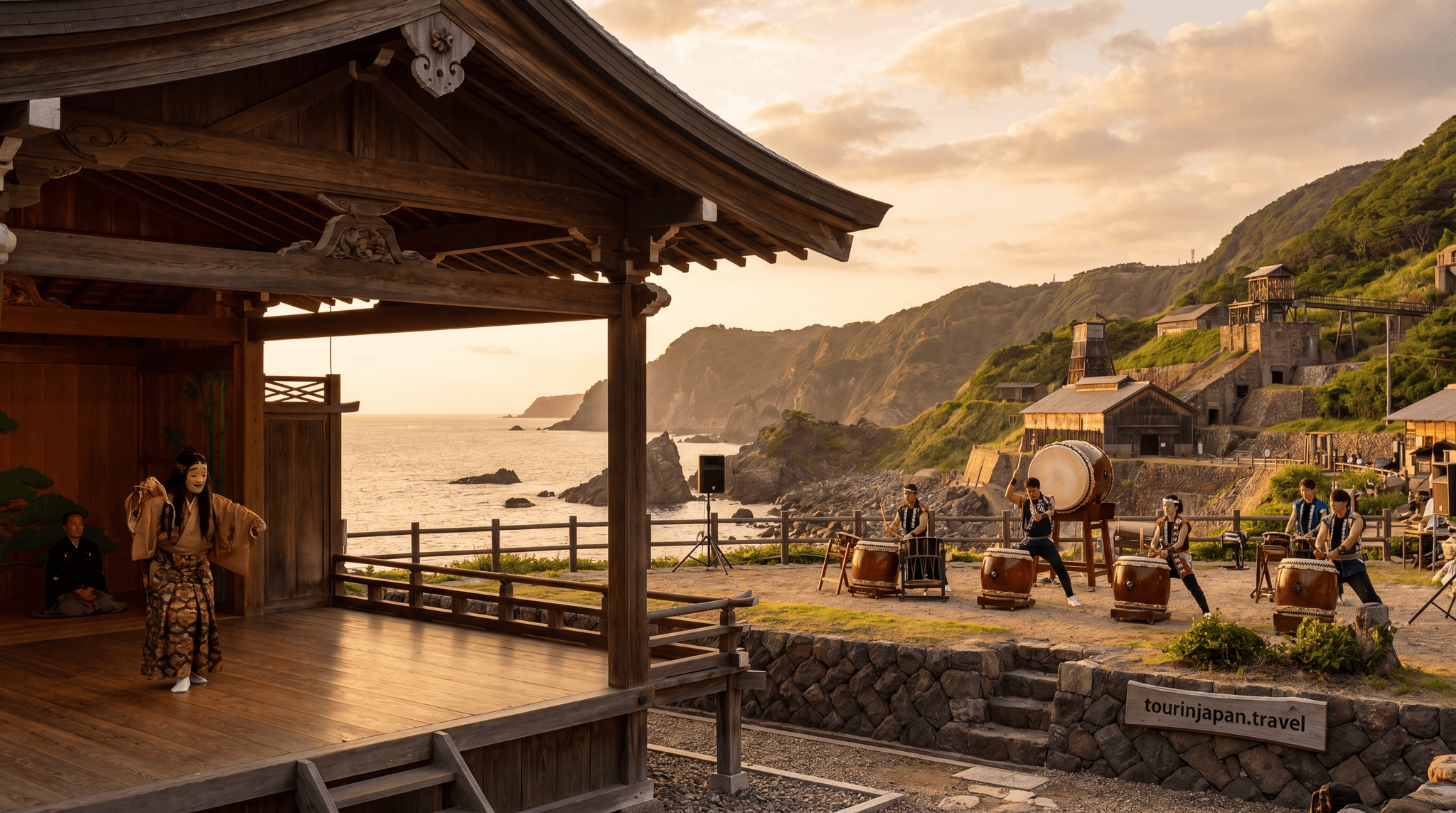 Featured image for Sado Island: Gold Mines, Earth Celebration Festival, and Noh Theater with discreet tourinjapan.travel mark