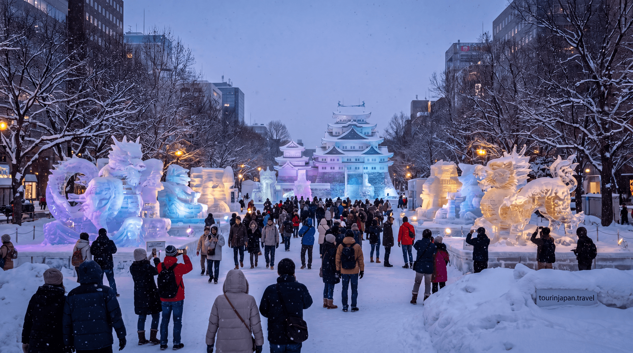 Featured image for Sapporo Snow Festival 2026: Ice Sculptures, Events, and Travel Tips with discreet tourinjapan.travel mark