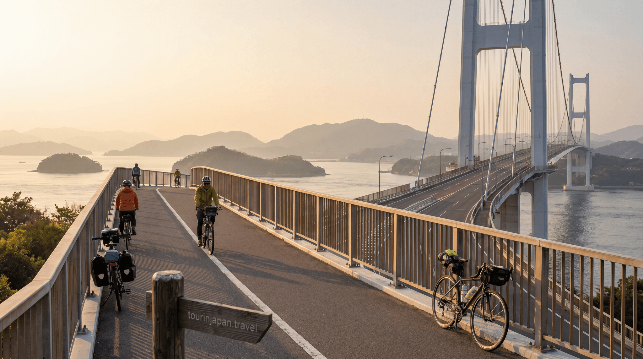 Featured image for Shimanami Kaido: Japan's Most Beautiful Cycling Route with discreet tourinjapan.travel mark