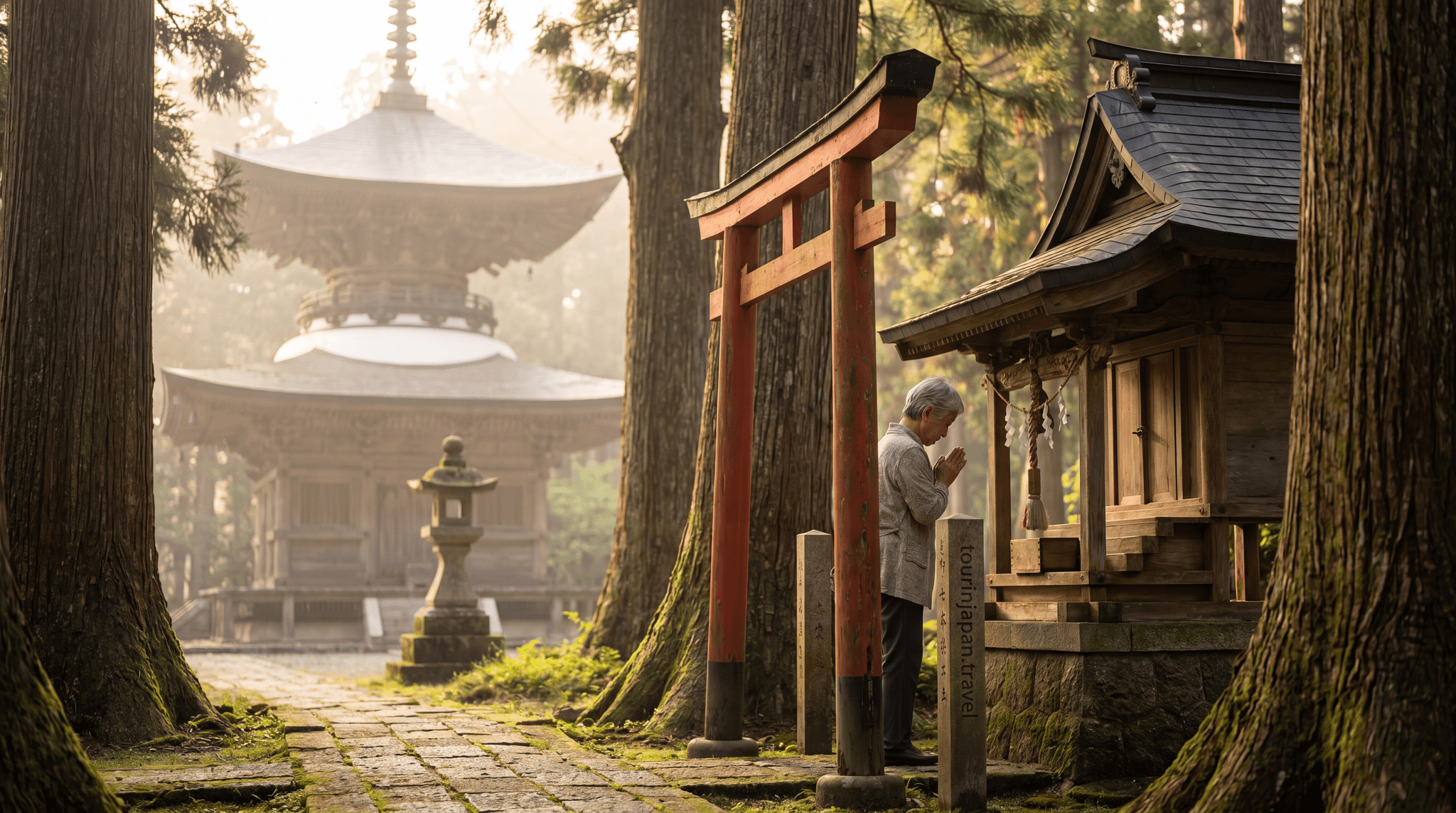 Featured image for Shinto vs Buddhism in Japan: Two Religions, One Country with discreet tourinjapan.travel mark