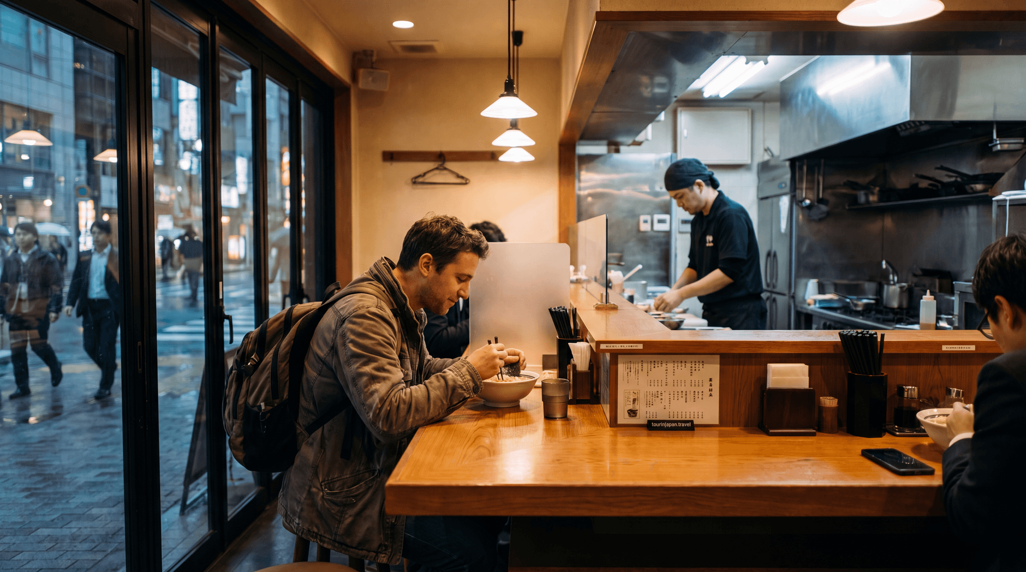 Featured image for Solo Dining in Japan: Single Counter Seats, Solo-Friendly Restaurants with discreet tourinjapan.travel mark