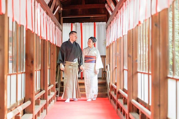 Kimono Photo Session Experience Japanese Culture Inside a Shrine — photo 1