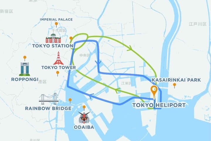 Tokyo Helicopter Tour (10-min)+ Private Car Pickup & Drop off — photo 3