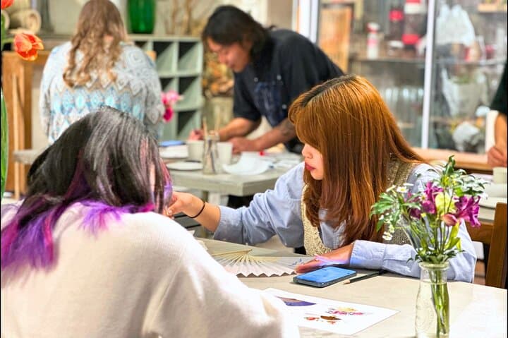 Japanese Fan Painting Workshop ~ in a Tokyo Flower Shop — photo 8
