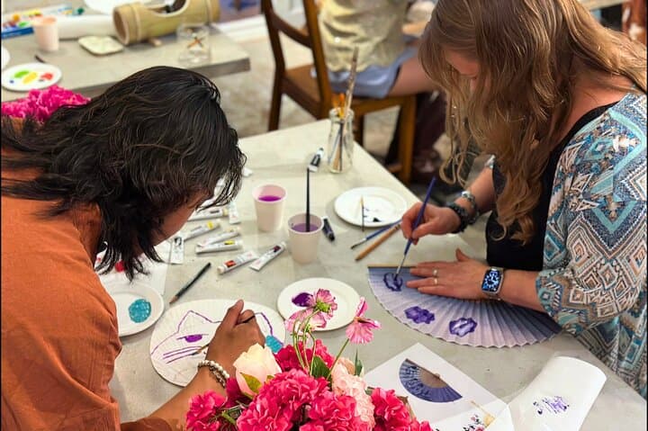 Japanese Fan Painting Workshop ~ in a Tokyo Flower Shop — photo 15