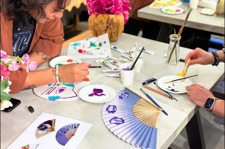 Japanese Fan Painting Workshop ~ in a Tokyo Flower Shop — photo 16
