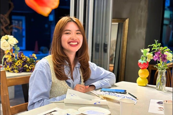 Japanese Fan Painting Workshop ~ in a Tokyo Flower Shop — photo 12