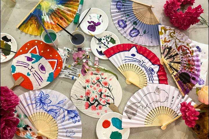 Japanese Fan Painting Workshop ~ in a Tokyo Flower Shop — photo 7