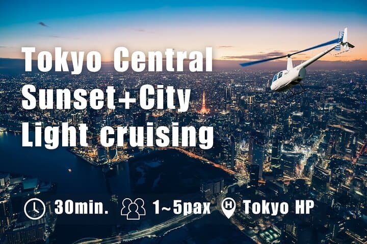Tokyo Sunset and Night Helicopter Flight(30-Min/5Pax) — photo 1