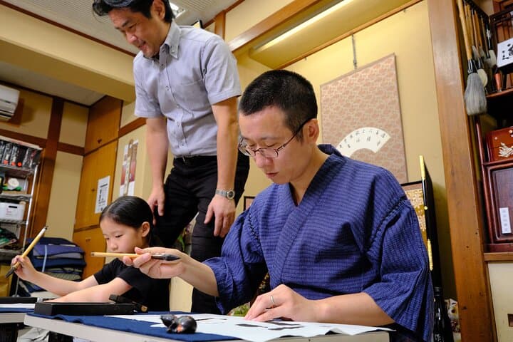 Tokyo Shinagawa Experience Calligraphy Wearing a Kimono or Samue — photo 8
