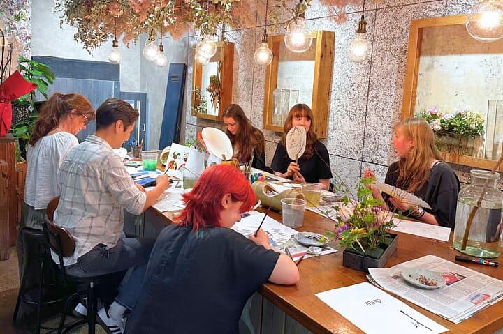 Japanese Fan Painting Workshop ~ in a Tokyo Flower Shop — photo 14