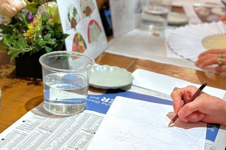 Japanese Fan Painting Workshop ~ in a Tokyo Flower Shop — photo 17