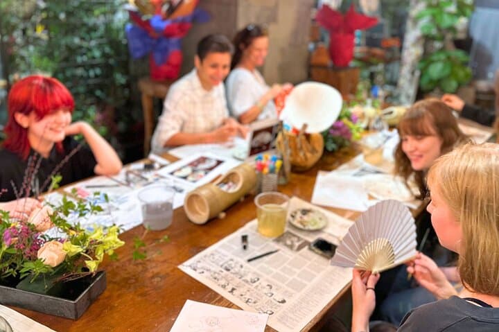 Japanese Fan Painting Workshop ~ in a Tokyo Flower Shop — photo 9