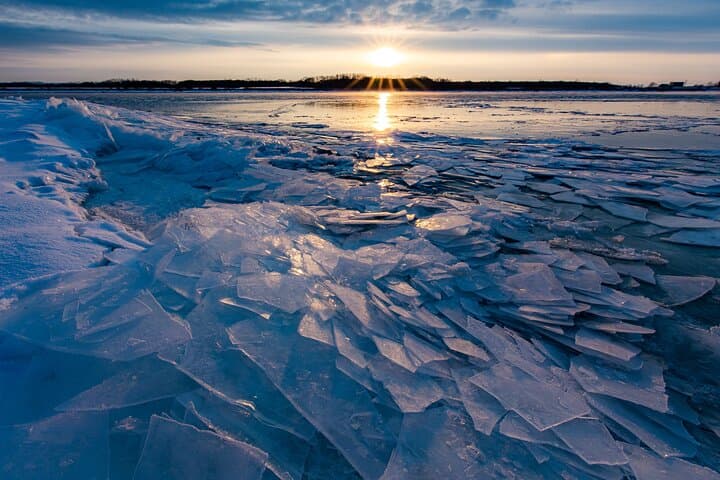 Winter Coastal Scenic Snowshoeing Experience.