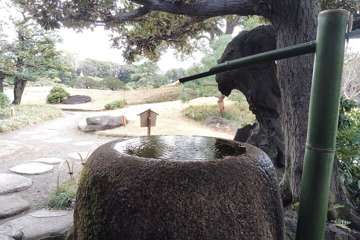 Tokyo Kiyosumi Garden Tour Stonework Pond and Sky Tree Views — photo 5