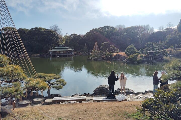 Tokyo Kiyosumi Garden Tour Stonework Pond and Sky Tree Views — photo 1