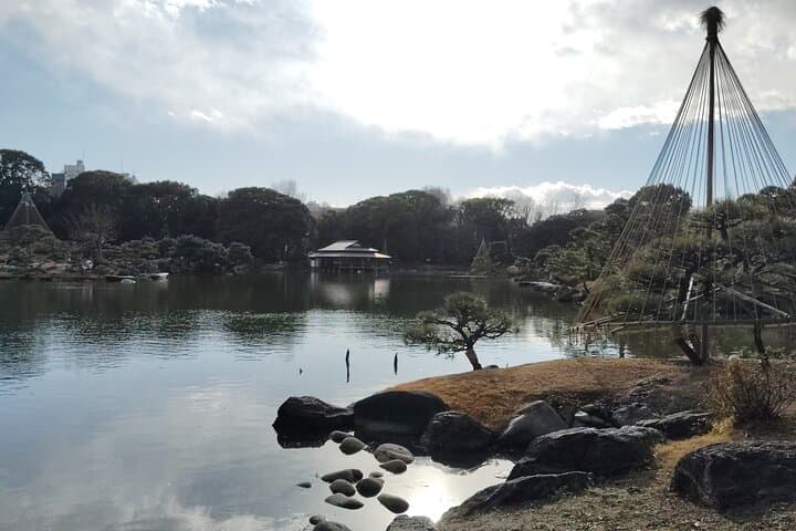 Tokyo Kiyosumi Garden Tour Stonework Pond and Sky Tree Views — photo 8