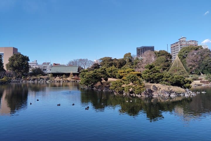 Tokyo Kiyosumi Garden Tour Stonework Pond and Sky Tree Views — photo 11