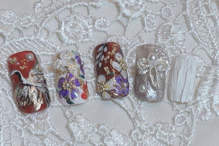 Kimono traditional hair set Japanese nail art and makeup Yokohama — photo 17