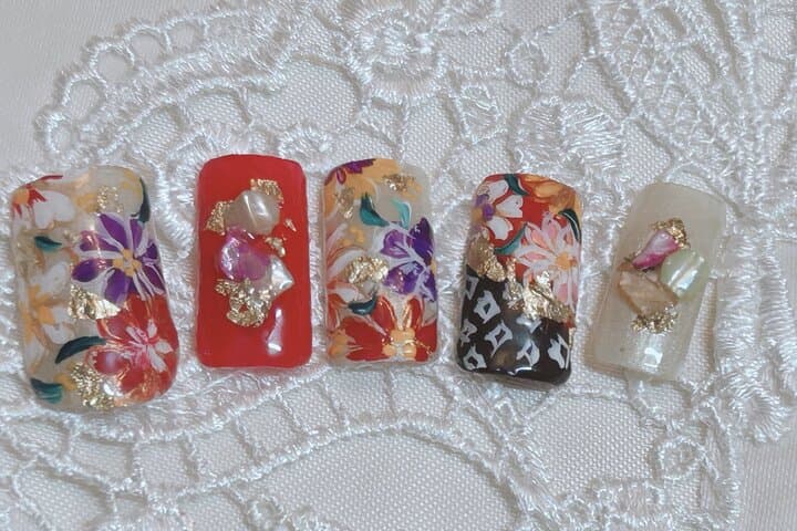 Kimono traditional hair set Japanese nail art and makeup Yokohama — photo 12