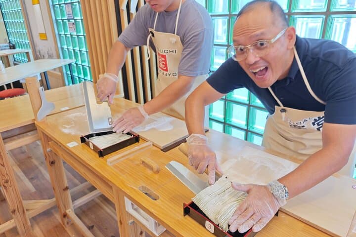 Experience Big soba knife Soba Making Class in Tokyo Kappabashi — photo 17