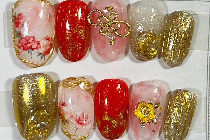 Gel Nail in Kyoto-Japanese Kimono Nail Experience — photo 5