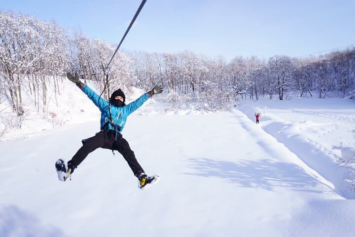 Taxi Tour(4+):Winter ZIP TRIP & Hokkaido Ballpark F Village