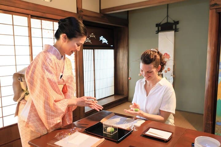 Osaka Wagashi Making and Matcha with Historic Temple Walking Tour